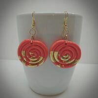 boucles corail et or rondes