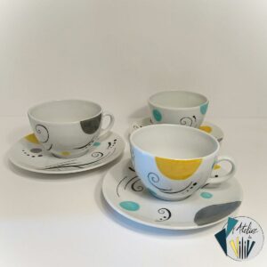 Tasses en porcelaine Arabesques