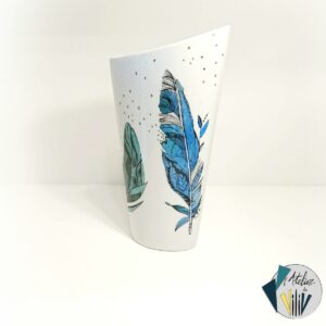 Vase asymétrique Plumes