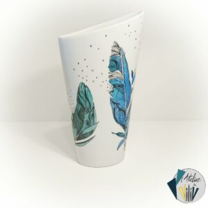 Vase asymétrique Plumes