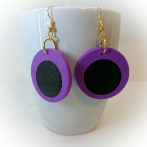 boucles rondes mousse mauves et bleu