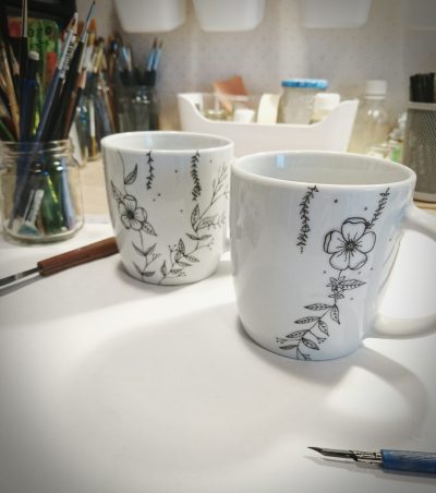mugs fleuris