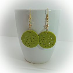 boucles rondes polymère vertes